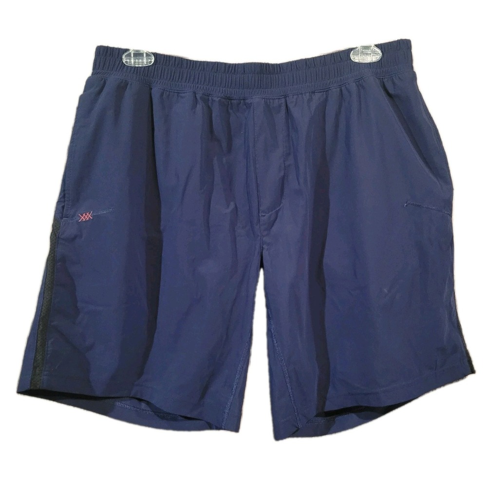 RHONE Lined Athletic Shorts Size XL Dark Blue Elastic Waist Pockets Training